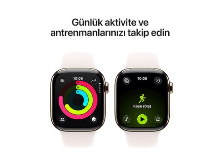 APPLE MFD64TU/A Watch Series 11 GPS + Cellular 46mm Altın Titanyum Kasa ve Light Blush Spor Kordon - M/L
