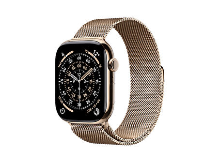 APPLE MFD84TU/A  Watch Series 11 GPS + Cellular 46mm Gold Titanium Case with Gold Milanese Loop - M/L
