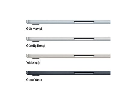 APPLE MDHE4TU/A/MacBook Air/Apple M5 İşlemci(10 Çekirdek CPU-8 Çekirdek GPU)/16GB RAM/512GB SSD/13.6"/Gece Yarısı