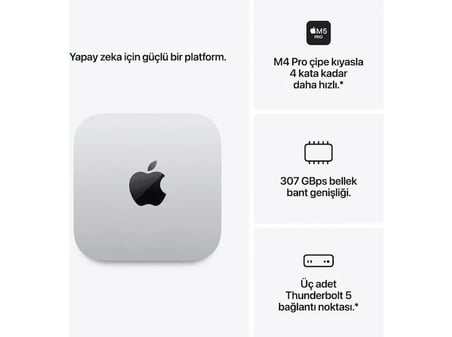APPLE Mac mini: Apple M5 Pro chip with 15‑core CPU and 16‑core GPU, 24GB, 512GB SSD MHQN4TU/A