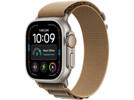 APPLE Watch Ultra 4 GPS + Cellular 49mm Natural Titanyum Kasa - Kum Trail Kordon - S/M