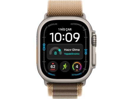 APPLE Watch Ultra 4 GPS + Cellular 49mm Natural Titanyum Kasa - Kum Trail Kordon - S/M