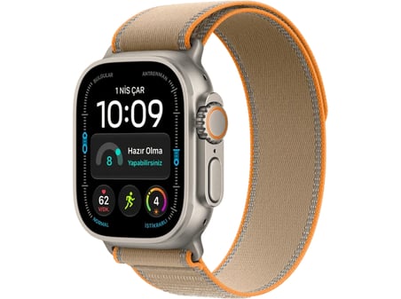 APPLE Watch Ultra 4 GPS + Cellular 49mm Natural Titanyum Kasa - Yarı saydam Gri Ocean Kordon