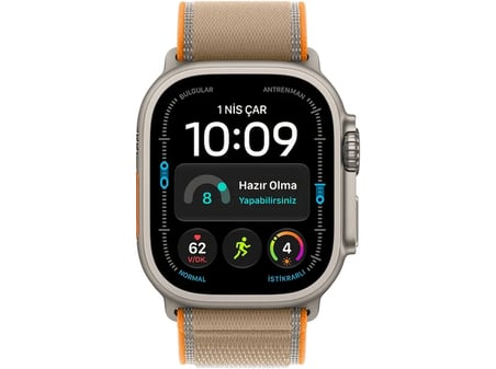 APPLE Watch Ultra 4 GPS + Cellular 49mm Natural Titanyum Kasa - Yarı saydam Gri Ocean Kordon