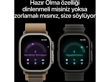 APPLE Watch Ultra 4 GPS + Cellular 49mm Natural Titanyum Kasa - Yarı saydam Gri Ocean Kordon