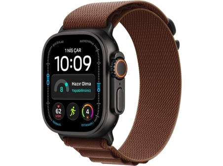 APPLE Watch Ultra 4 GPS + Cellular 49mm Siyah Titanyum Kasa - Bordo Alpine Kordon - M