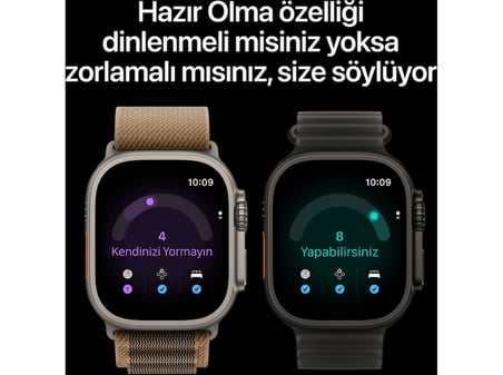 APPLE Watch Ultra 4 GPS + Cellular 49mm Siyah Titanyum Kasa - Bordo Alpine Kordon - M