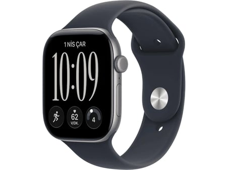 APPLE Watch Series 12 GPS 46mm - Uzay Grisi Alüminyum Kasa - Lacivert Spor Kordon - M/L
