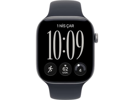 APPLE Watch Series 12 GPS 46mm - Uzay Grisi Alüminyum Kasa - Lacivert Spor Kordon - M/L