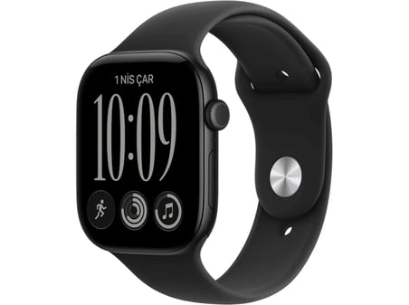 APPLE Watch Series 12 GPS 46mm - Siyah Alüminyum Kasa - Siyah Spor Kordon - M/L