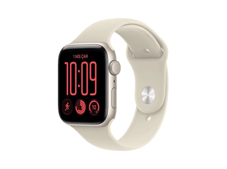 APPLE MJL34TU/A Watch SE 3 GPS 44 mm Yıldız Işığı Alüminyum Kasa ve Kum Spor Kordon - S/M