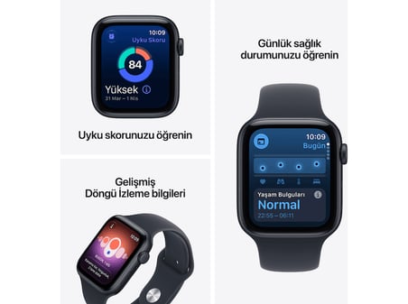 APPLE MJL54TU/A Watch SE 3 GPS 44 mm Yıldız Işığı Alüminyum Kasa ve Kum Spor Kordon - M/L