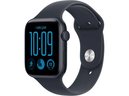 APPLE MJL74TU/A Watch SE 3 GPS 44 mm Gece Yarısı Alüminyum Kasa ve Lacivert Spor Kordon - S/M