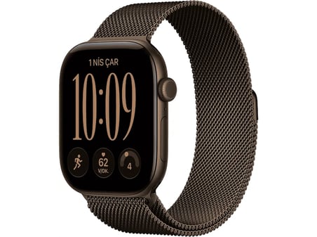 APPLE Watch Series 12 GPS + Cellular 46mm - Koyu Bronz Alüminyum Kasa - Koyu Bronz Milanese Kordon - M/L