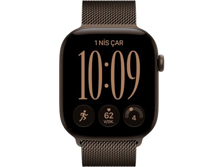 APPLE Watch Series 12 GPS + Cellular 46mm - Koyu Bronz Alüminyum Kasa - Koyu Bronz Milanese Kordon - M/L