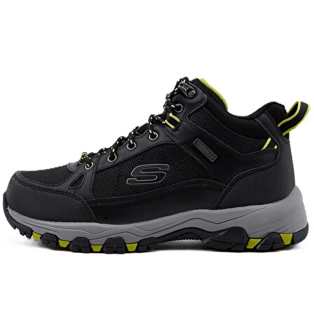 Skechers Selmen Mens Memory Foam Waterproof Leather Outdoor Boot Black Hafızalı Taban Su Geçirmez Hakiki Deri Erkek Bot Siyah 