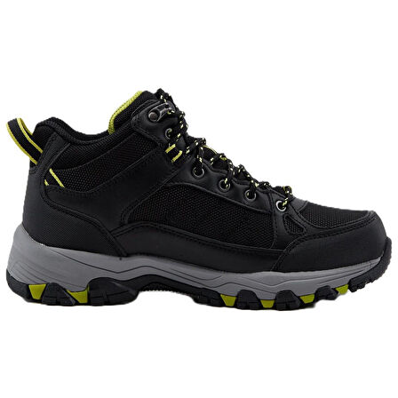 Skechers Selmen Mens Memory Foam Waterproof Leather Outdoor Boot Black Hafızalı Taban Su Geçirmez Hakiki Deri Erkek Bot Siyah 