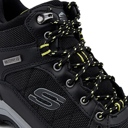 Skechers Selmen Mens Memory Foam Waterproof Leather Outdoor Boot Black Hafızalı Taban Su Geçirmez Hakiki Deri Erkek Bot Siyah 