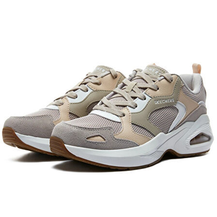 Skechers M-Uno Memory Foam Leather Womens Sneaker Hakikİ Deri Hafızalı Taban Kadın Günlük Spor Ayakkabı Bej