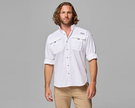 Columbia Bahama ii L/S Shirt Erkek Günlük Gömlek 1011621103 Beyaz