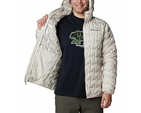 Columbia Delta Ridge™ II Down Hooded Jacket Erkek Outdoor Montu (650 Dolgu Kaz Tüyü) 2086221278 Bej