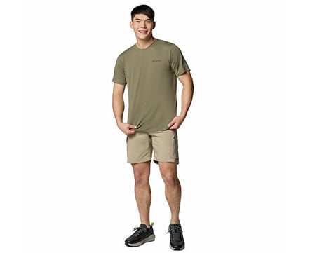 Columbia Tech Trail Utility Ss Crew Erkek Günlük Tişört 2118571039 Yeşil