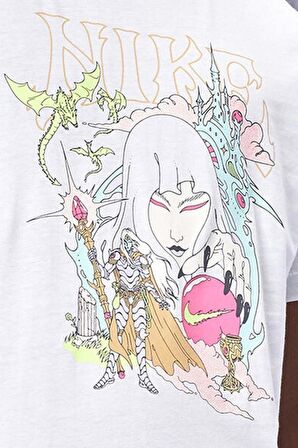 Nike Fantasy Graphic Unisex Tee White ince Jarse Pamuk Unisex Tişört Beyaz