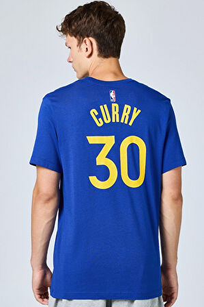 Nike Basketball NBA Golden State Warriors T-Shirt Erkek Pamuklu Tişört Mavi