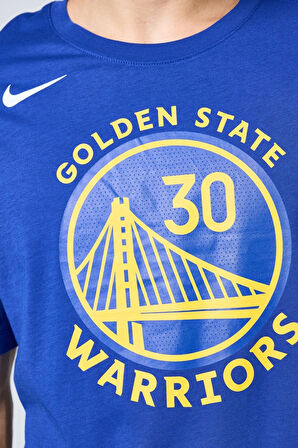 Nike Basketball NBA Golden State Warriors T-Shirt Erkek Pamuklu Tişört Mavi