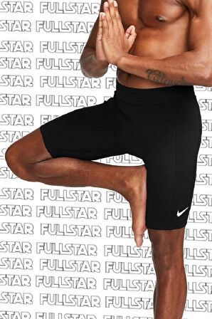 Nike Yoga Dri Fit Soft Tight Shorts Esnek Yumuşak Yapılı Cepli Siyah Tayt Şort