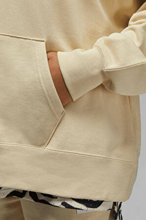 Nike Jordan Flight Fleece Oversize Hoodie Kadın Kapüşonlu Oversize Sweatshirt Bej