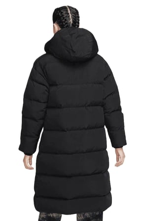Nike Jordan Flight Loose Fit Down Fill Parka Çıkarılabilir Kapüşonlu Bol Kesim Kaz Tüyü Kadın Parka Siyah