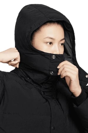 Nike Jordan Flight Loose Fit Down Fill Parka Çıkarılabilir Kapüşonlu Bol Kesim Kaz Tüyü Kadın Parka Siyah