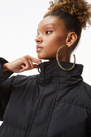 Nike Jordan Flight Oversize Women's Puffer Jacket Kadın Oversize Şişme Mont Siyah