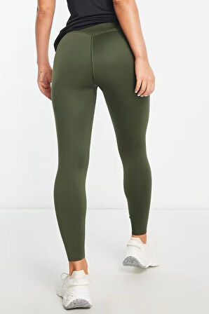 Nike Go Firm Support High Rise Full Length Kadın 6 Cepli Lazer Kesim Antreman Taytı Haki