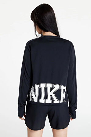 Nike Dri Fit Swoosh Run Pacer Midlayer Kadın Sweatshirt Siyah