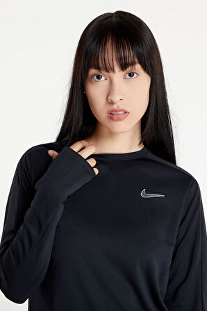 Nike Dri Fit Swoosh Run Pacer Midlayer Kadın Sweatshirt Siyah