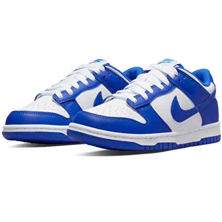 Nike Dunk Low GS Leather Unisex Sneaker Hakiki Deri Beyaz Mavi Günlük Spor Ayakkabı