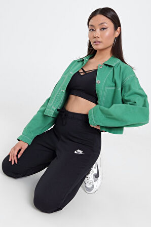 Nike Sportswear Essential Fleece Slim Fit Mid Rise Kadın Eşofman Altı Siyah