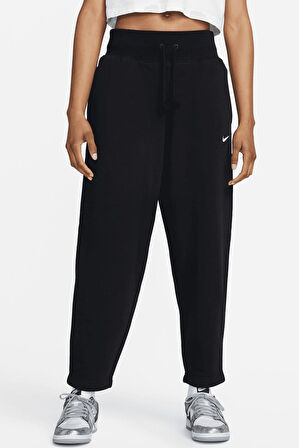 Nike Sportswear Phoenix Loose Fit Polar Kadın Bol Kesim Yüksek Bel Eşofman Altı Siyah