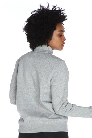 Nike Sportswear Club Fleece Half Zip Gray Hoodie Kadın Gri Dik Yaka Yarım Fermuarlı Sweatshirt Gri
