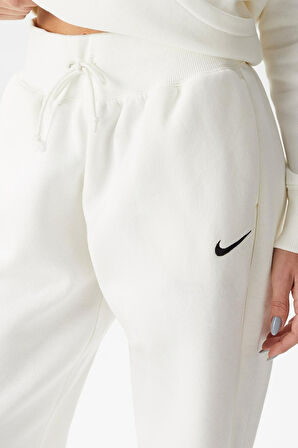 Nike Sportswear Phoenix Fleece High Rise Oversized Şardonlu Büyük Beden Yüksek Bel Kadın Eşofman Altı Açık Krem