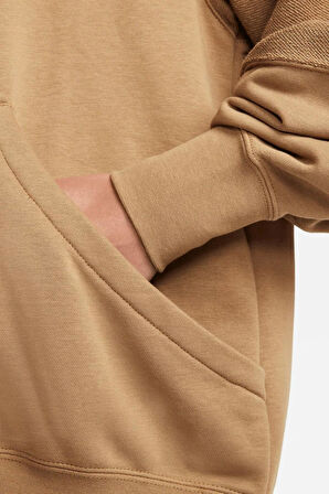 Nike Sportswear Everyday Modern Fleece Oversize Hoodie Kadın Geniş Kalıp Kapüşonlu Sweatshirt Koyu Bej