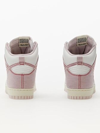 Nike Dunk High 1985 Rose Denim and Leather Sneaker Hakiki Deri Bilekli Unisex Ayakkabı Beyaz