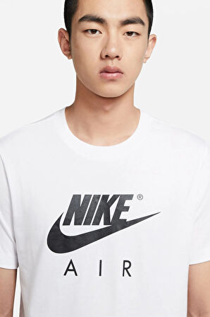 Nike Air Sportswear Men's Tee Kısa Erkek Pamuklu Tişört Beyaz