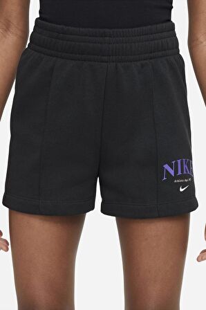 Nike Sportswear Girls Shorts Black Pamuklu Kız Çocuk Şortu Siyah
