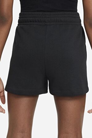 Nike Sportswear Girls Shorts Black Pamuklu Kız Çocuk Şortu Siyah