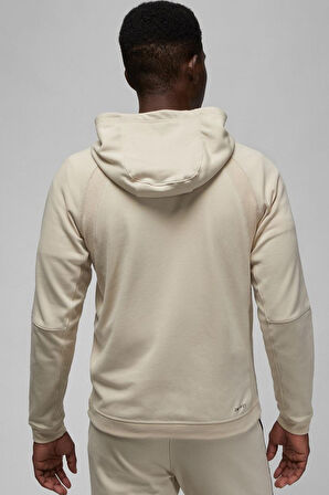 Nike Jordan Dri Fit Half Zip Sport Men's Hoodie Erkek Kapüşonlu Yarım Fermuarlı Sweatshirt Krem