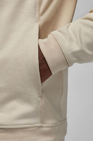 Nike Jordan Dri Fit Half Zip Sport Men's Hoodie Erkek Kapüşonlu Yarım Fermuarlı Sweatshirt Krem