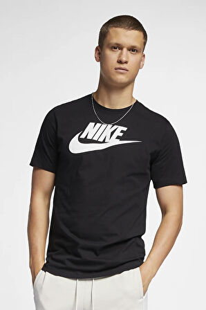 Nike Sportswear Futura Swoosh Logo Tee T Shirt Unisex Baskılı Tişört Siyah